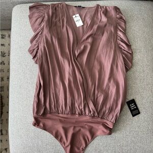 Express Women's Mauve Wrap bodysuit